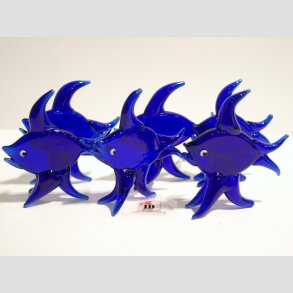 Fiske Figurer - Bl Glas Fisk - 5cm