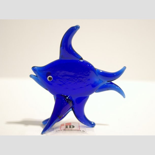 Fiske Figurer - Bl Glas Fisk - 5cm Bl&aring;