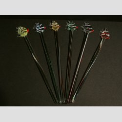 Drinkspinde / Dekorations - Med Fisk - 18cm - 1 St 6 Asst.