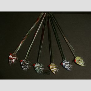 Drinkspinde / Dekorations - Med Fisk - 18cm - 1 St 6 Asst.