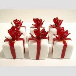 Julegave Pakker I Glas - Hvid/Mrkerd - Mrkerd Sljfe - 3cm