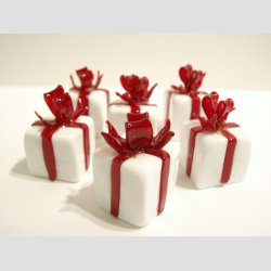 Julegave Pakker I Glas - Hvid/Mrkerd - Mrkerd Sljfe - 3cm