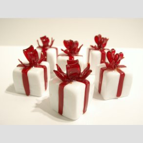 Julegave Pakker I Glas - Hvid/Mrkerd - Mrkerd Sljfe - 3cm