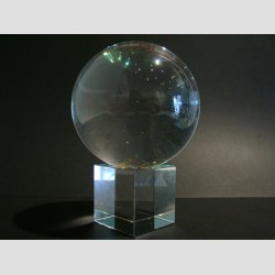 Krystalkugle - Rund Massiv Krystalglas Kugle Med Fod - Dia 10cm