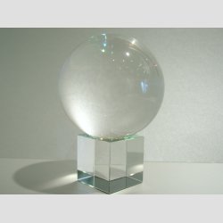 Krystalkugle - Rund Massiv Krystalglas Kugle Med Fod - Dia 10cm