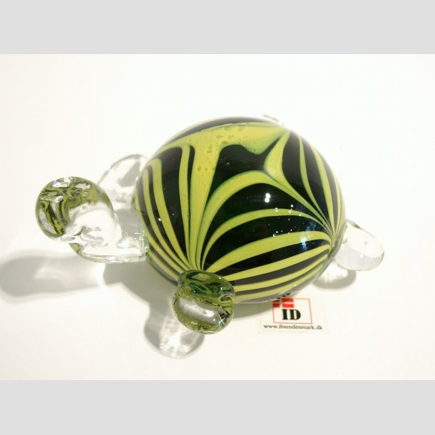 Glaskunst Skildpadder - Store Runde Glas Skildpadder - 9cm Gr&oslash;n