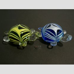 Glaskunst Skildpadder - Store Runde Glas Skildpadder - 9cm