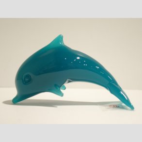 Delfin Figurer - Stende Jade Glas Delfin - 10cm