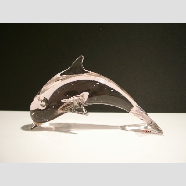Delfiner - Stende Lyserd Glas Delfin 14 cm