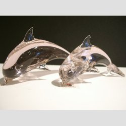 Delfiner - Stende Lyserd Glas Delfin