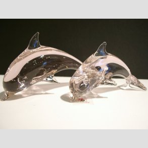 Delfiner - Stende Lyserd Glas Delfin