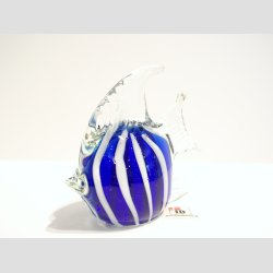 Finnefisk - Glas Fisk - H�j Finne - Bl� Hvid Striber - 7-8cm