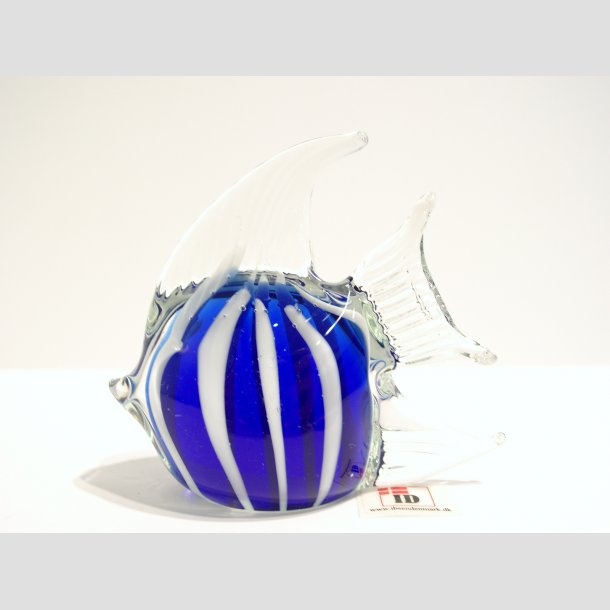Flossefisch - Glas Fisch - Hohe Flosse - Blau Weissen Streifen - 7-8cm