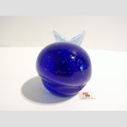 Hval - Glas Hval - Klar Bl - Med Bobler - 10-12cm