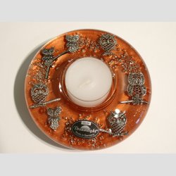 Stearinlys - Glas Lysestage - Drmmelys - Wisdom Terra - 4x11cm