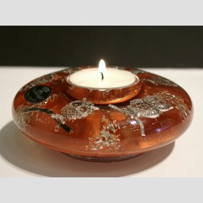 Stearinlys - Glas Lysestage - Drmmelys - Wisdom Terra - 4x11cm