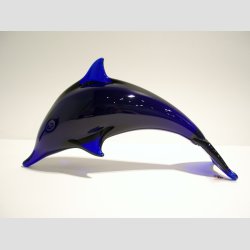 Delfiner - Stende Mrke Bl Glas Delfiner