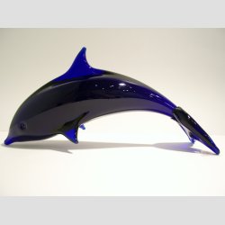 Delfiner - Stende Mrke Bl Glas Delfiner