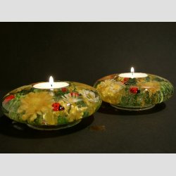 Glaskunst - Fyrfadslys - Glas Lysestage - Drmmelys - Springfield - 4x11cm