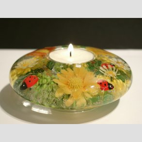 Glaskunst - Fyrfadslys - Glas Lysestage - Drmmelys - Springfield - 4x11cm