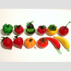 Frugt - Stor Glas Frugt - Massiv Glas 4-8cm