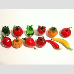 Frugt - Lille Glas Frugt - Massiv 2,5cm-6cm