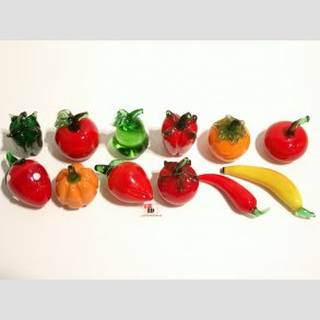 Frugt - Lille Glas Frugt - Massiv 2,5cm-6cm