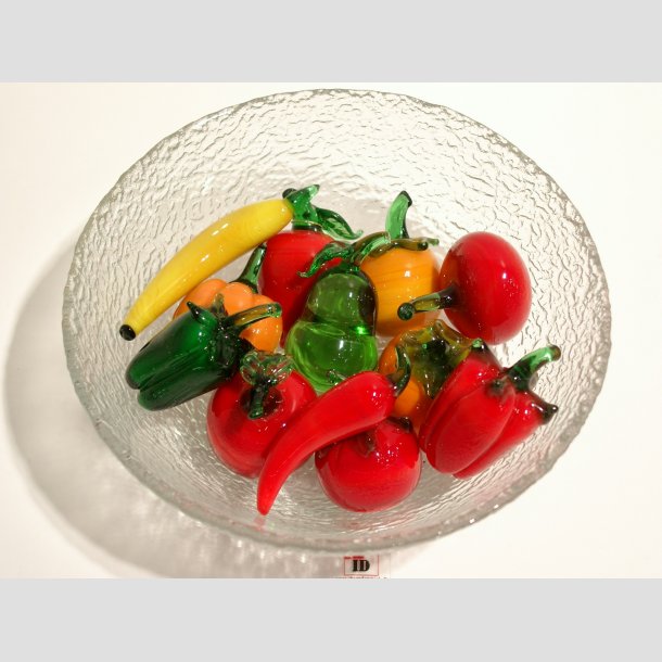 Frugt - Lille Glas Frugt - Massiv 2,5cm-6cm 1 S&aelig;t