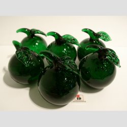 Glas bler - Klar Mrk Grn Glas - Massive - 5-6cm