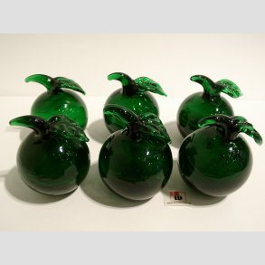 Glas bler - Klar Mrk Grn Glas - Massive - 5-6cm