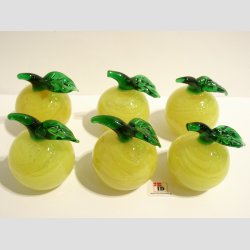 Glas bler - Gul - Massive - 5-6cm