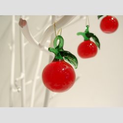 Hngende Glas Mini bler - Rde - 3cm