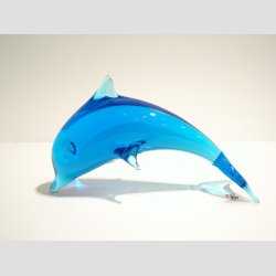 Delfiner - Stende Lysebl Glas Delfiner