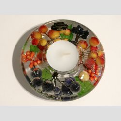 Glaskunst - Lysestage I Glas til Fyrfadslys - Drmmelys - Very Berry - 4x11cm