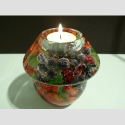 Brugskunst - Stearinlys Noblesse Smart Fyrfadslys - Very Berry - H11cm x D11cm