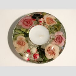 Lysestage I Glas til Fyrfadslys - Drmmelys - Annabell Rose - 4x11cm