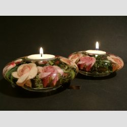 Lysestage I Glas til Fyrfadslys - Drmmelys - Annabell Rose - 4x11cm