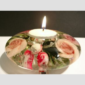 Lysestage I Glas til Fyrfadslys - Drmmelys - Annabell Rose - 4x11cm