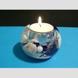 Stearinlys Seaside Memories - Mercur Ocean Blue - H5 D7cm