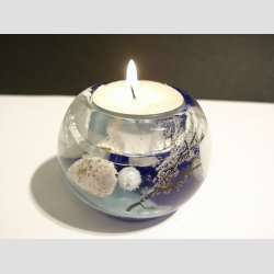 Stearinlys Seaside Memories - Mercur Ocean Blue - H5 D7cm