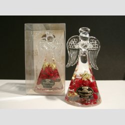 Engle - Glas Drmme Engle - Hndlavede Med Dekoration - "Christmas Berries" - 10cm