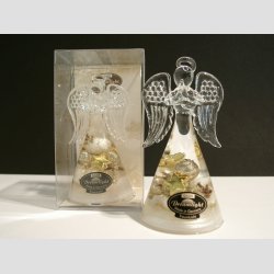 Engle - Glas Drmme Engle - Hndlavede Med Dekoration - "Angelo" - 10cm