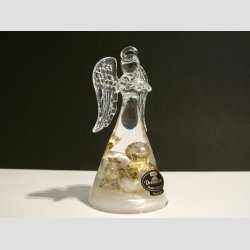 Engle - Glas Drmme Engle - Hndlavede Med Dekoration - "Angelo" - 10cm