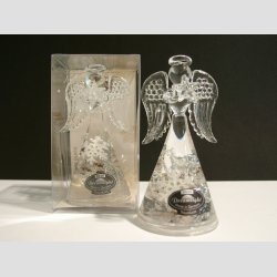 Engle - Glas Drmme Engle - Hndlavede Med Dekoration - "Winter Story" - 10cm