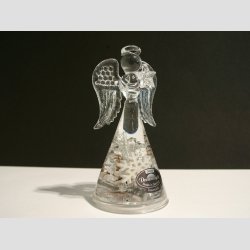 Engle - Glas Drmme Engle - Hndlavede Med Dekoration - "Winter Story" - 10cm