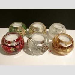 Lyskugler - Hndlavede Mercurlys i Acryl Gavekugle - 1 St Med 6 Asst. - H5 D7cm