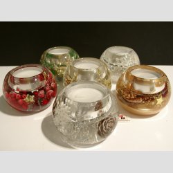 Lyskugler - Hndlavede Mercurlys i Acryl Gavekugle - 1 St Med 6 Asst. - H5 D7cm