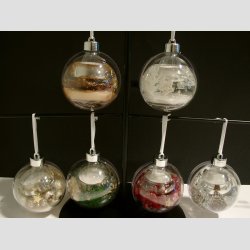 Lyskugler - Hndlavede Mercurlys i Acryl Gavekugle - 1 St Med 6 Asst. - H5 D7cm