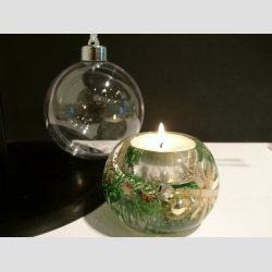 Julekugle - Hndlavede Mercurlys i Acryl Gave Kugle - "Dekora" - H5 D7cm