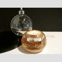 Julekugle - Hndlavede Mercurlys i Acryl Gave Kugle - "Rays of Christmas" - H5 D7cm